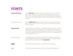 Page 7 of the ICSC Branding Guidelines spells out the fonts used: Mostra Nuova and Seravek. If neither are available, Impact and Arial are suggested replacements.