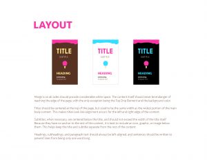 Page 8 of the ICSC Branding Guidelines demonstrates how to properly layout the icons, fonts, and colors on a page to make them stand out. It includes notes about alignment and sizing.